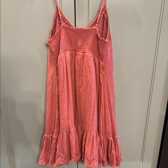 House of Harlow 1960 Dusty Rose Eyelet Embroidered Flounce Dress Size M Boho - Picture 5 of 5